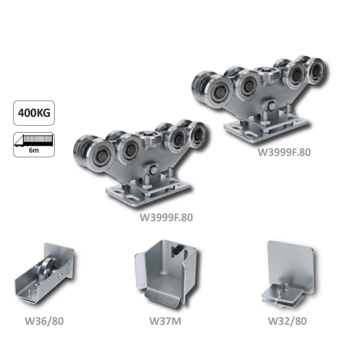 Set pro samonosný systém 80 x 80 x 5 mm, bez profilu, (2x W3999F.80, 1x W37M, 1x W36/80, 1x W32/80)